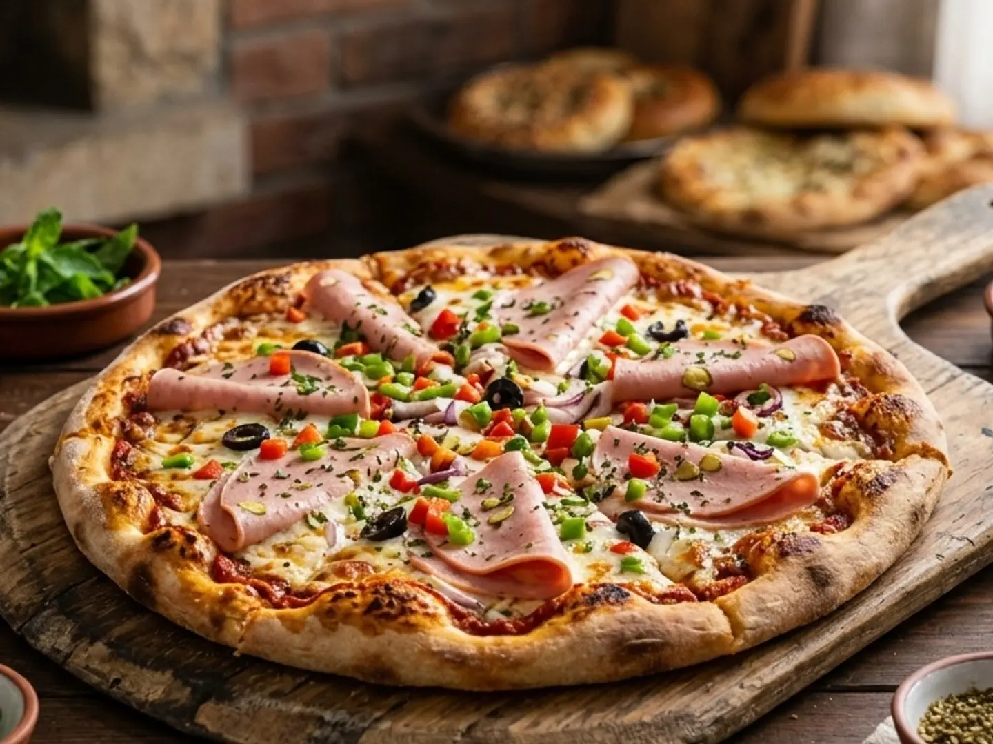 بيتزا مع الصوص ومرتديلا