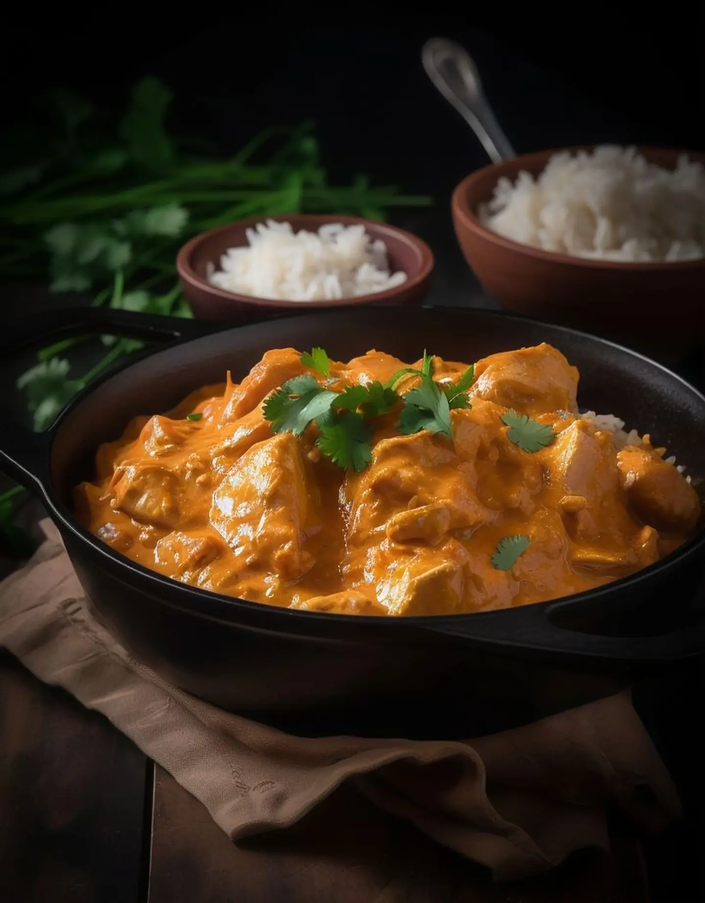 دجاج بالزبدة مع رز برياني
