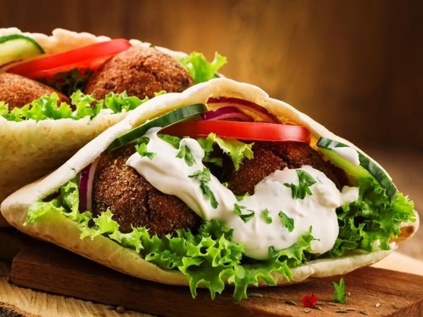 Mix Falafel Iraqi Bread With Fried Eggs