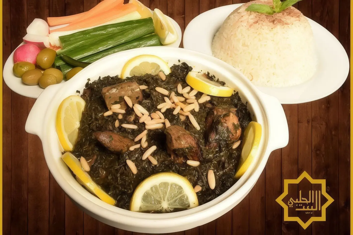 ملوخية بالدجاج مع الأرز