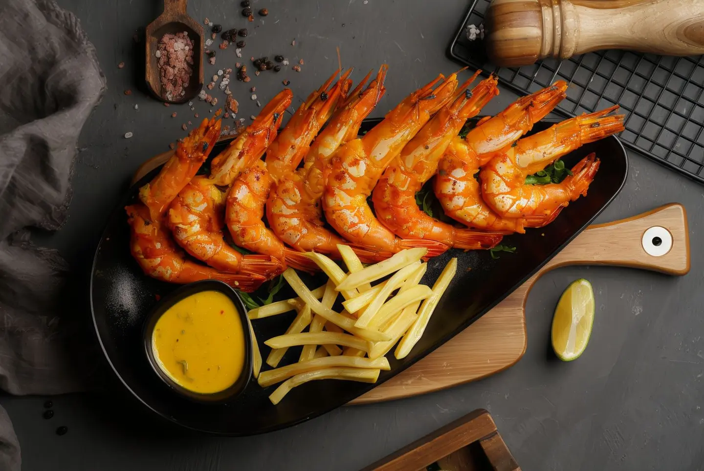 روبيان مشوي بالقشر