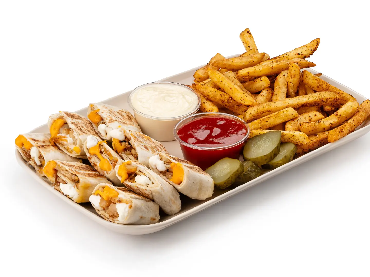 A Small Shawarma Plate With Cheese