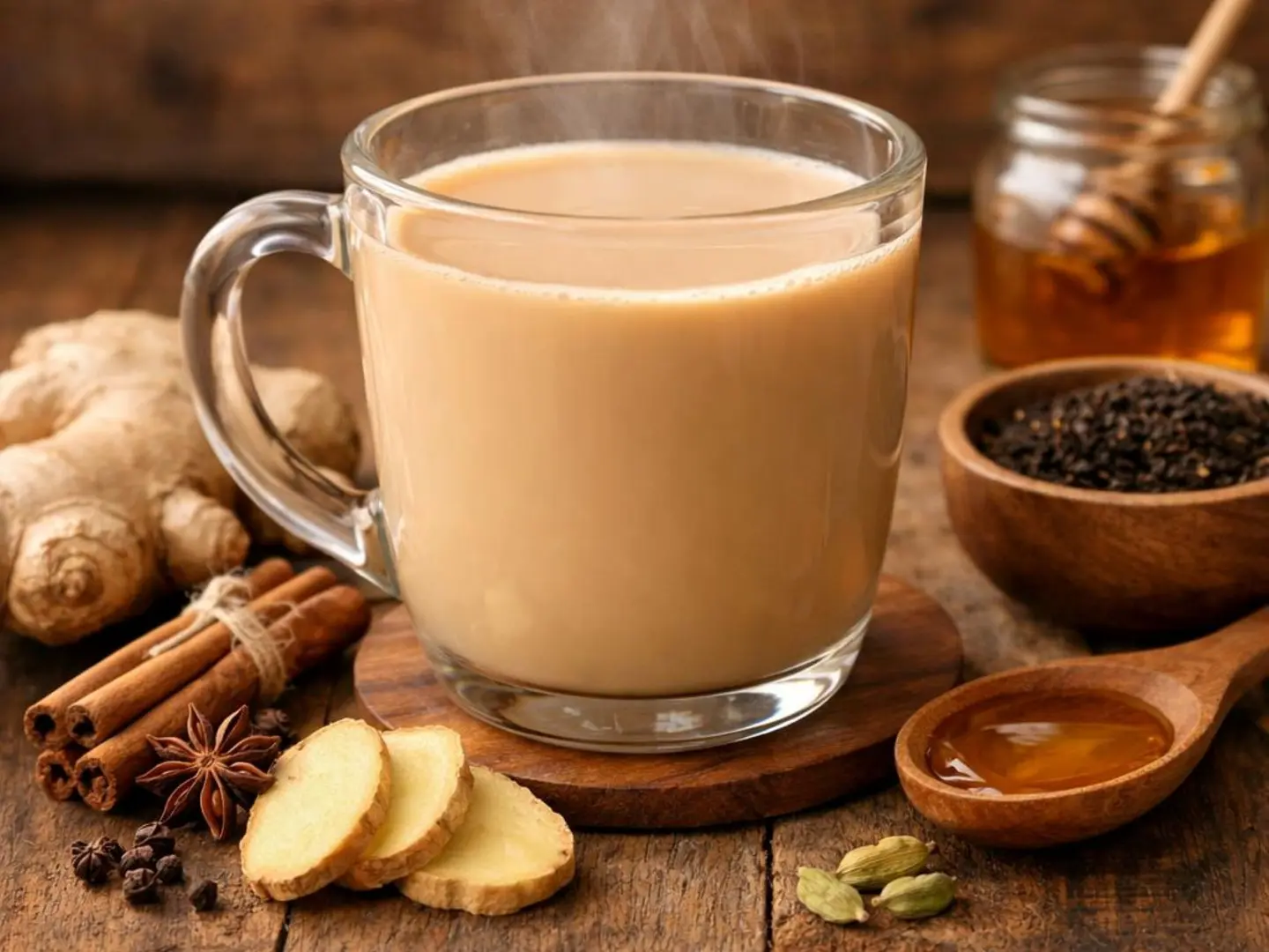 شاي حليب الزنجبيل
