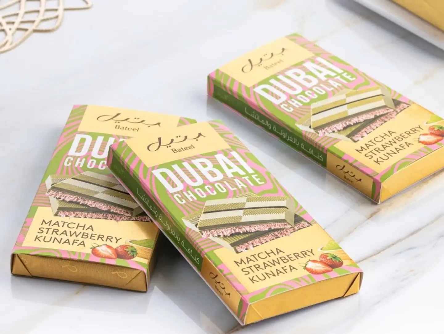 Dubai Chocolate Bar   Matcha Strawberry Kunafa 120gms