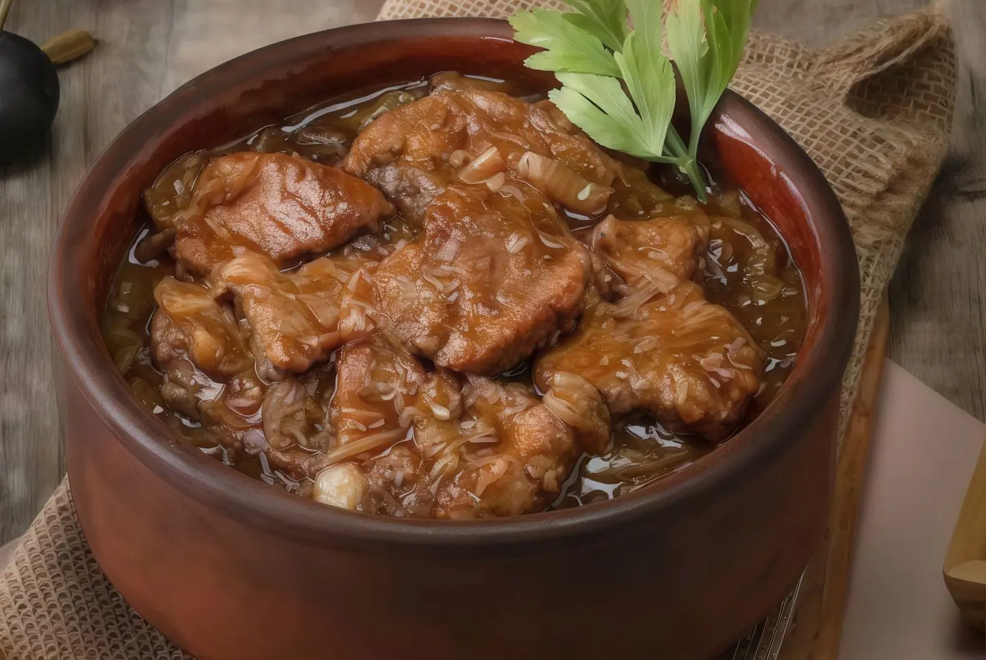 طاجن لحم بالبصل