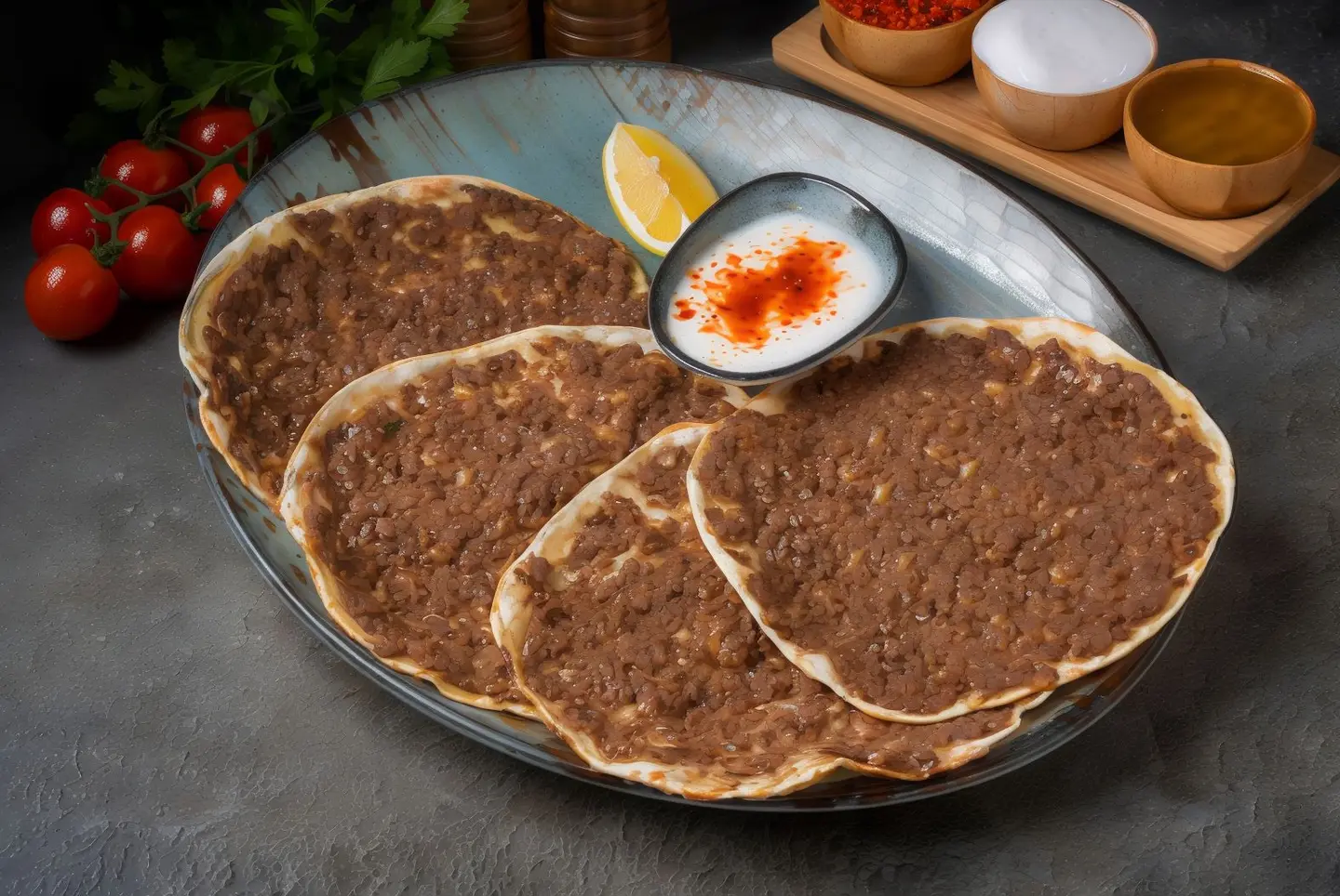لحم بعجين بدبس الرمان