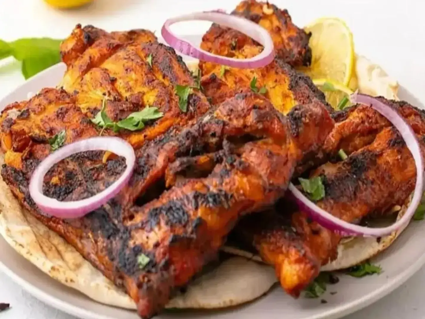 Half Plain Chicken On Coal