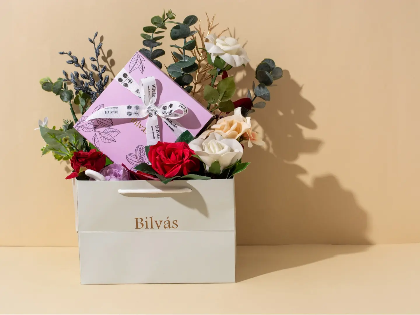 Gift Box Chocolate With Flowers