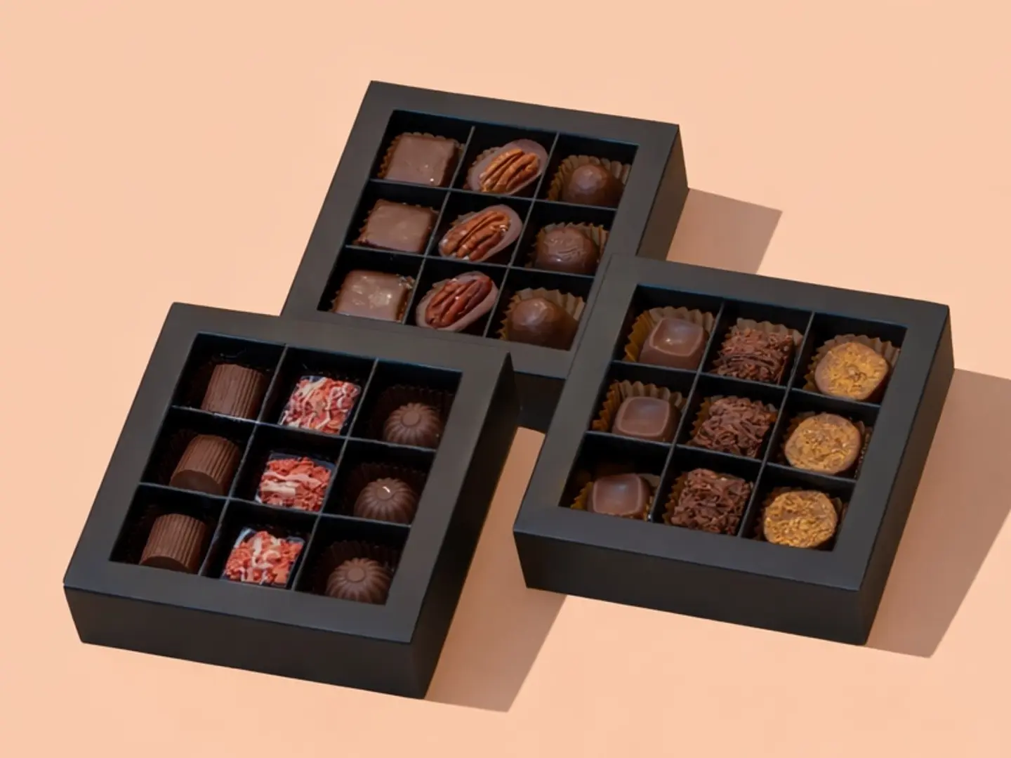 ٣ بكسات شوكولاته فاخرة صغير