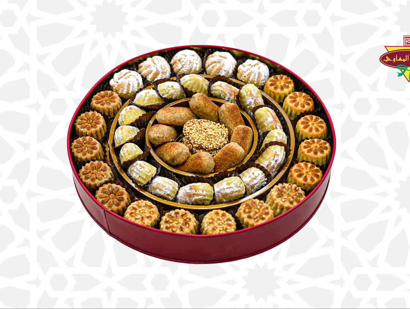 علبة معمول مشكل معدن دائري صغير