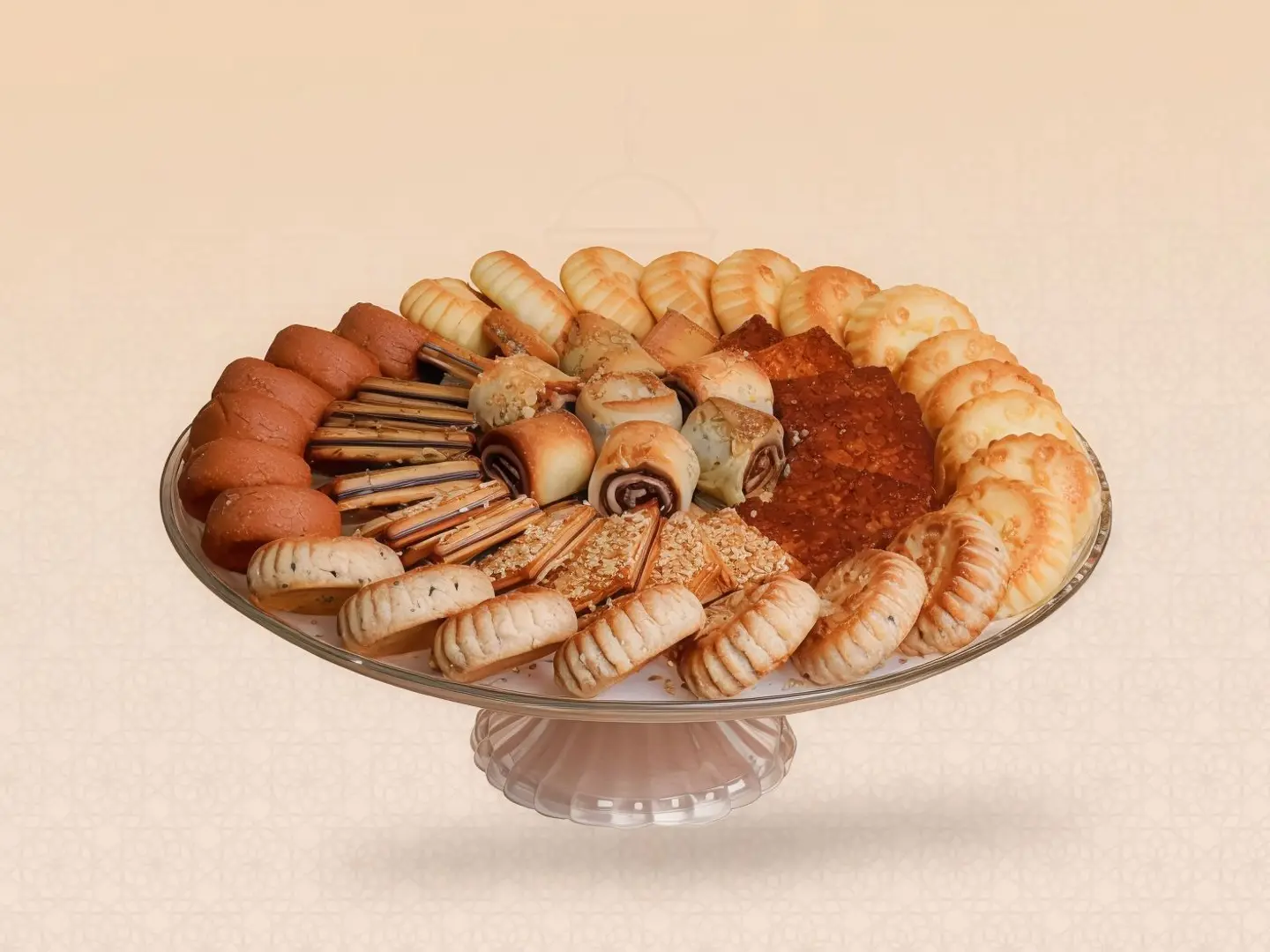 Glass Maamoul Tray With Base