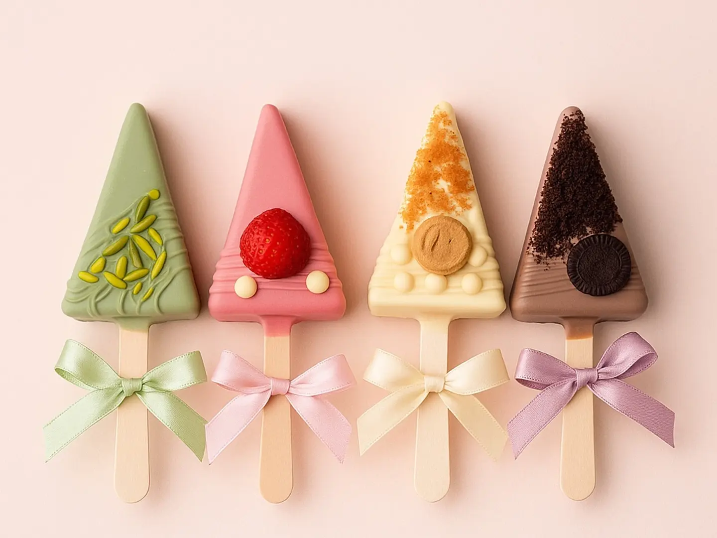 Triangle Cheese Cake Stick Piece Pistachio