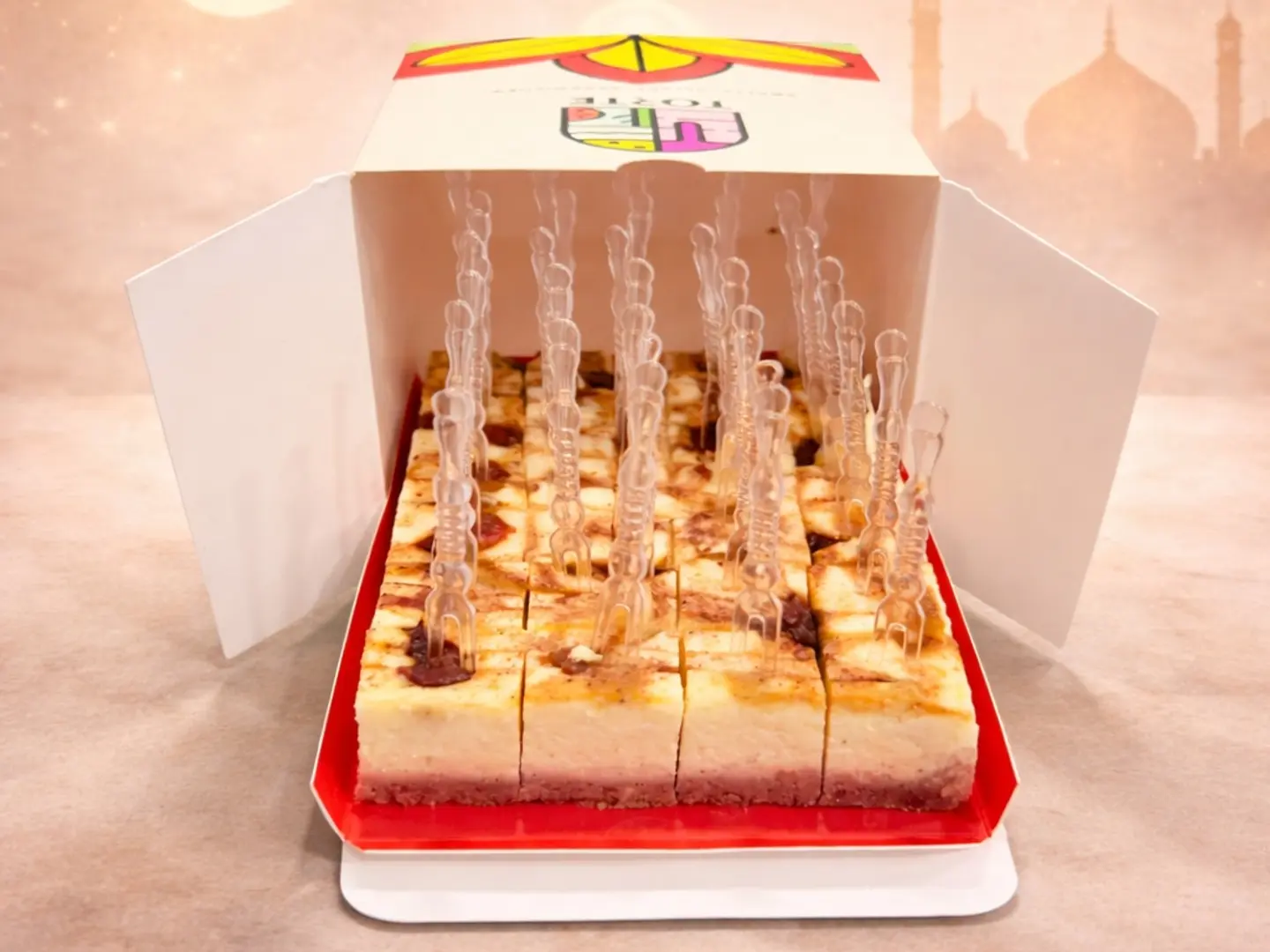 تشيز كيك التمر والجوز الصغير