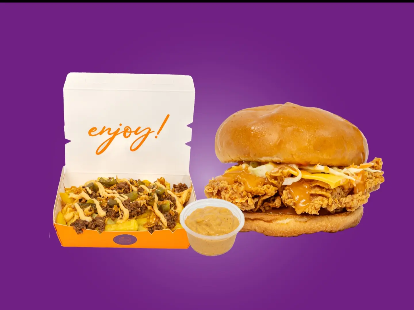 Classic Crispy Burger And Beef Fries