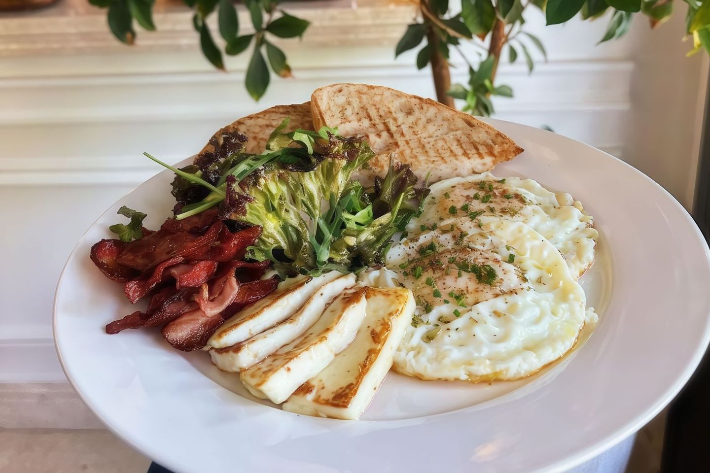 Sunny Eggs Halloumi Bacon Platter