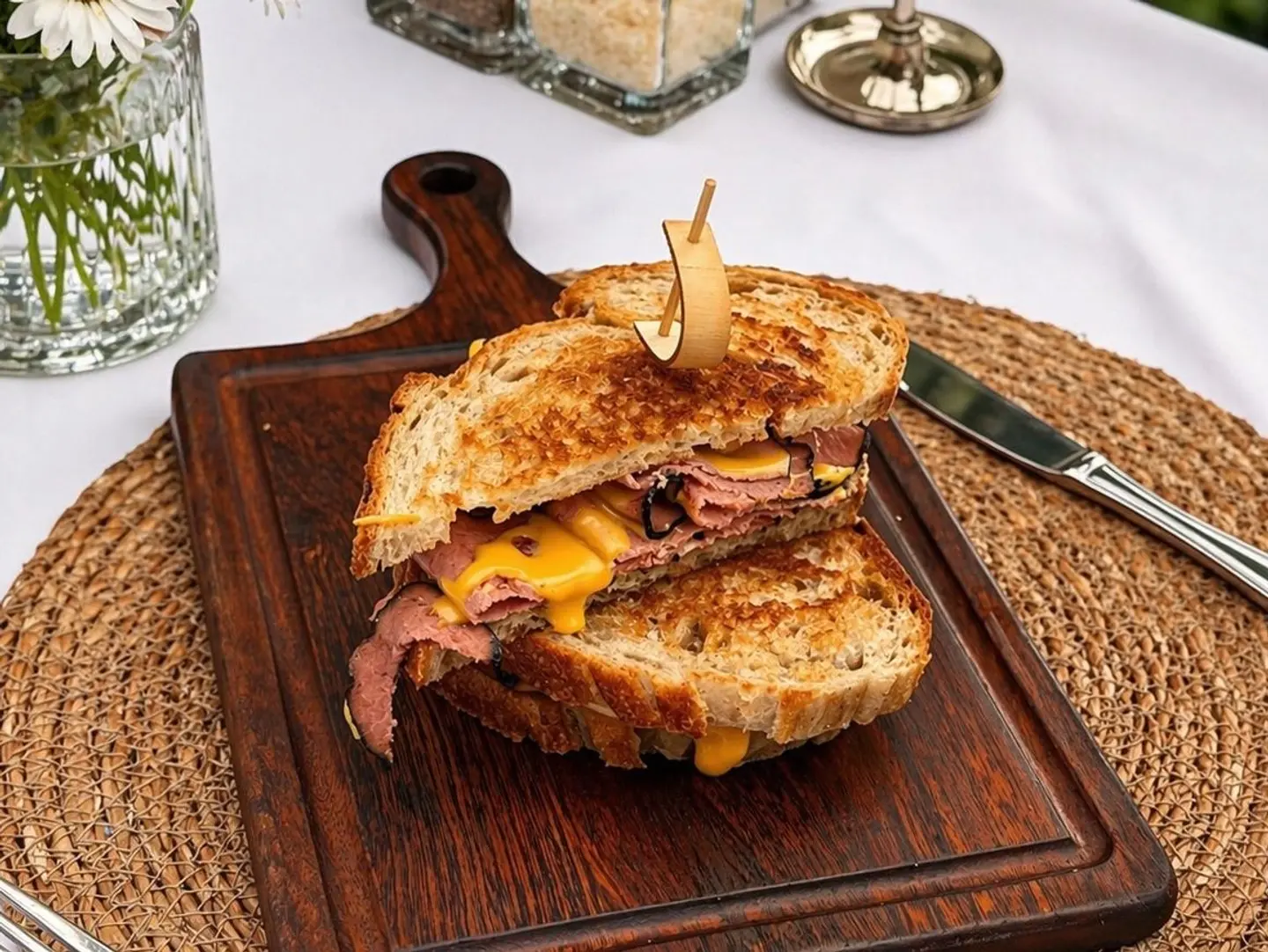 ساندويتش اللحم مع الجبن