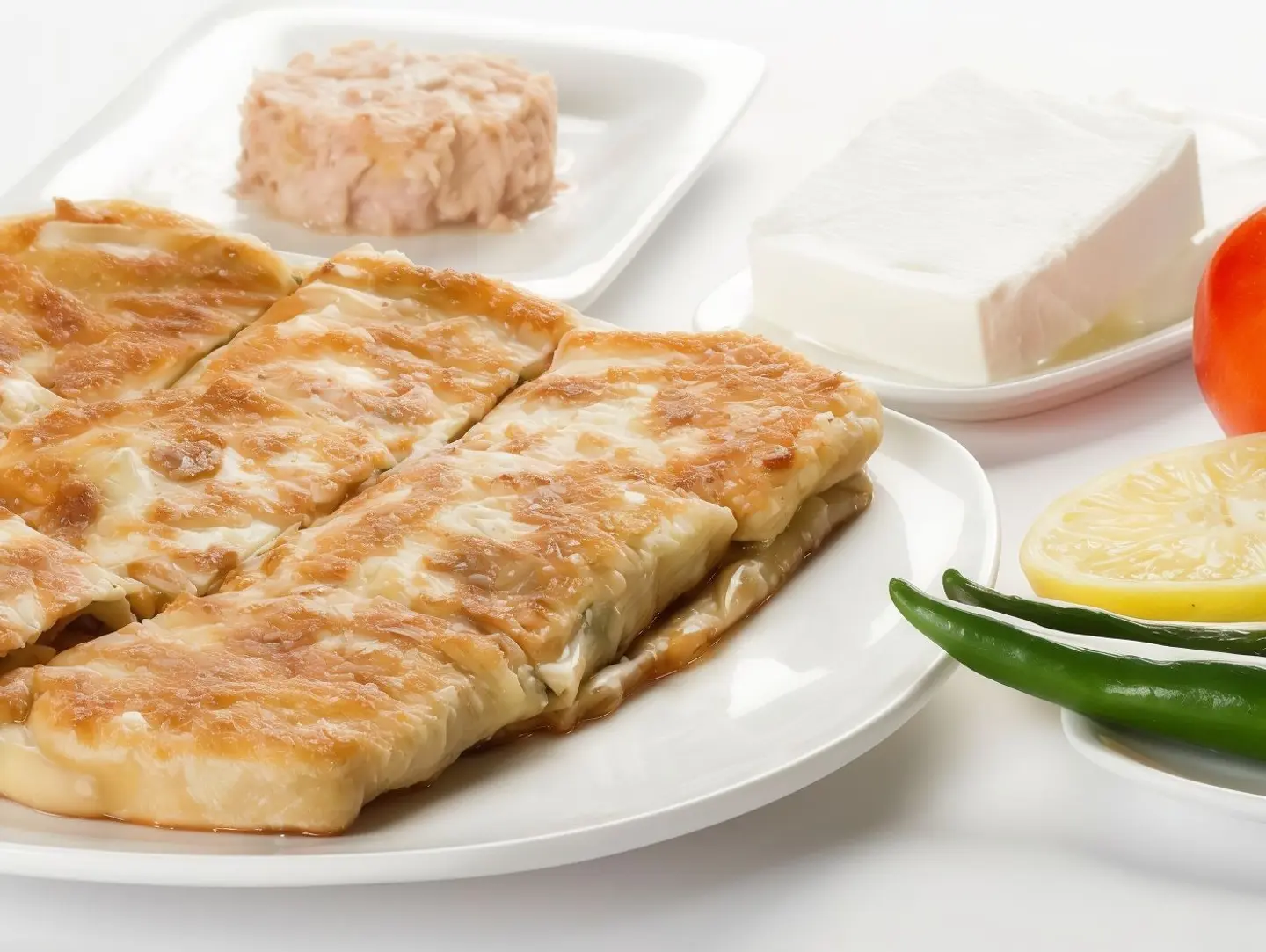 مطبق تونة بوتان بالخضار والجبنة البيضاء