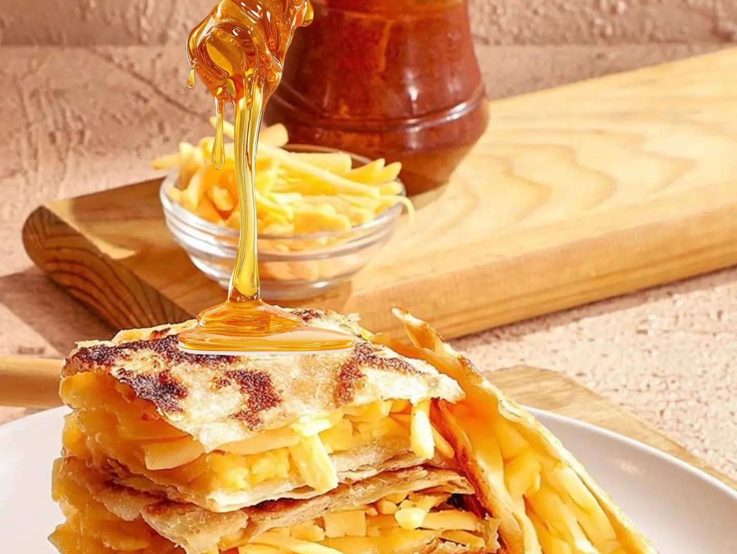 Cheddar Cheese Honey Muttabak