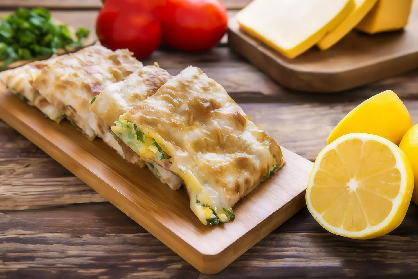 مطبق جبنة شيدر مع اللحم