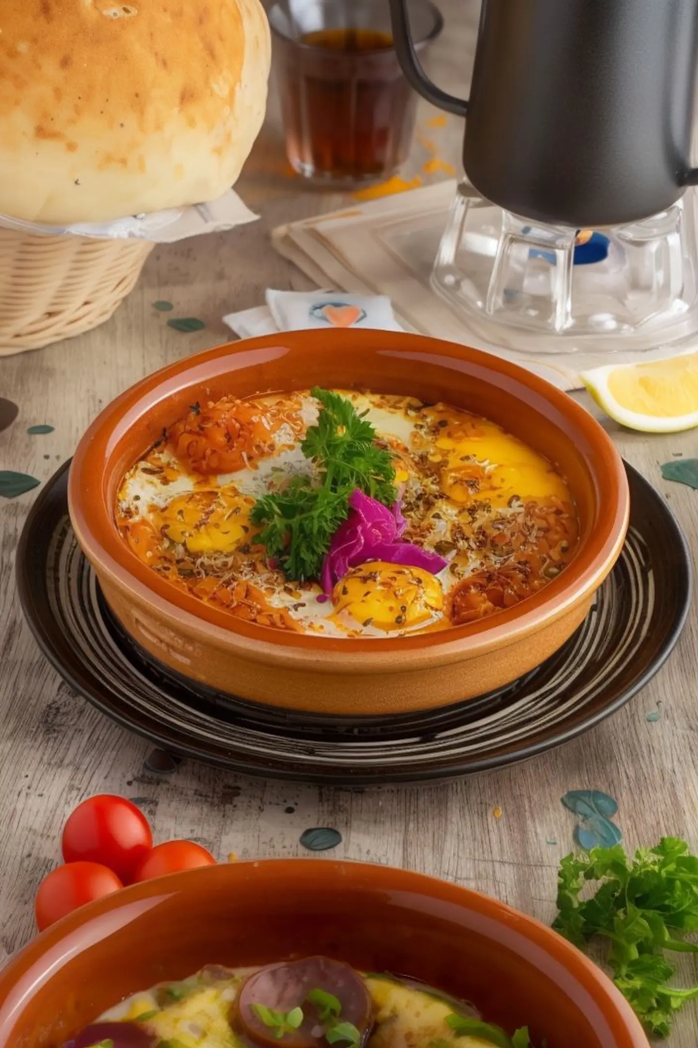 بيض الضيعة بالفخارة