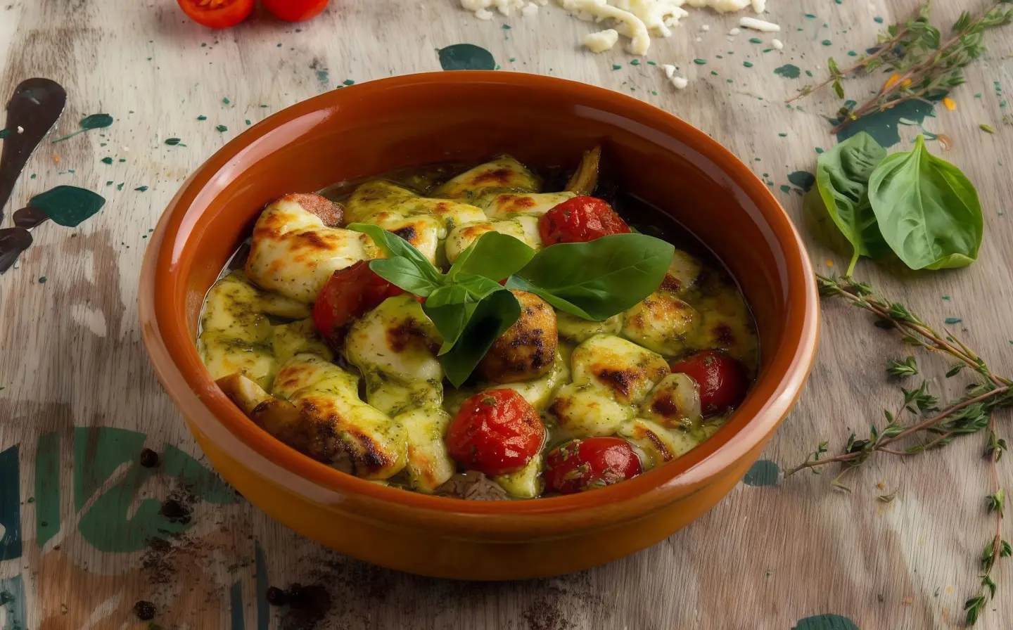 حلوم مع صوص الأعشاب بالفخارة