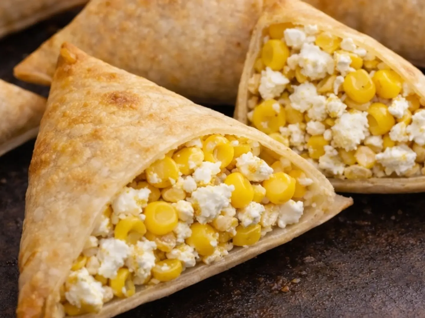 سمبوسه جبن فيتا وذرة