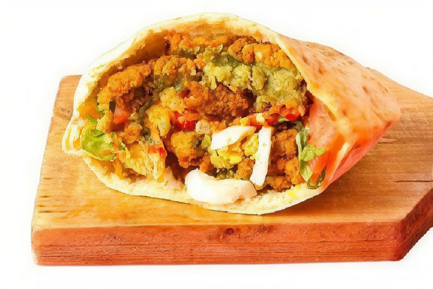 Mixed Falafel Sandwich With Eggs
