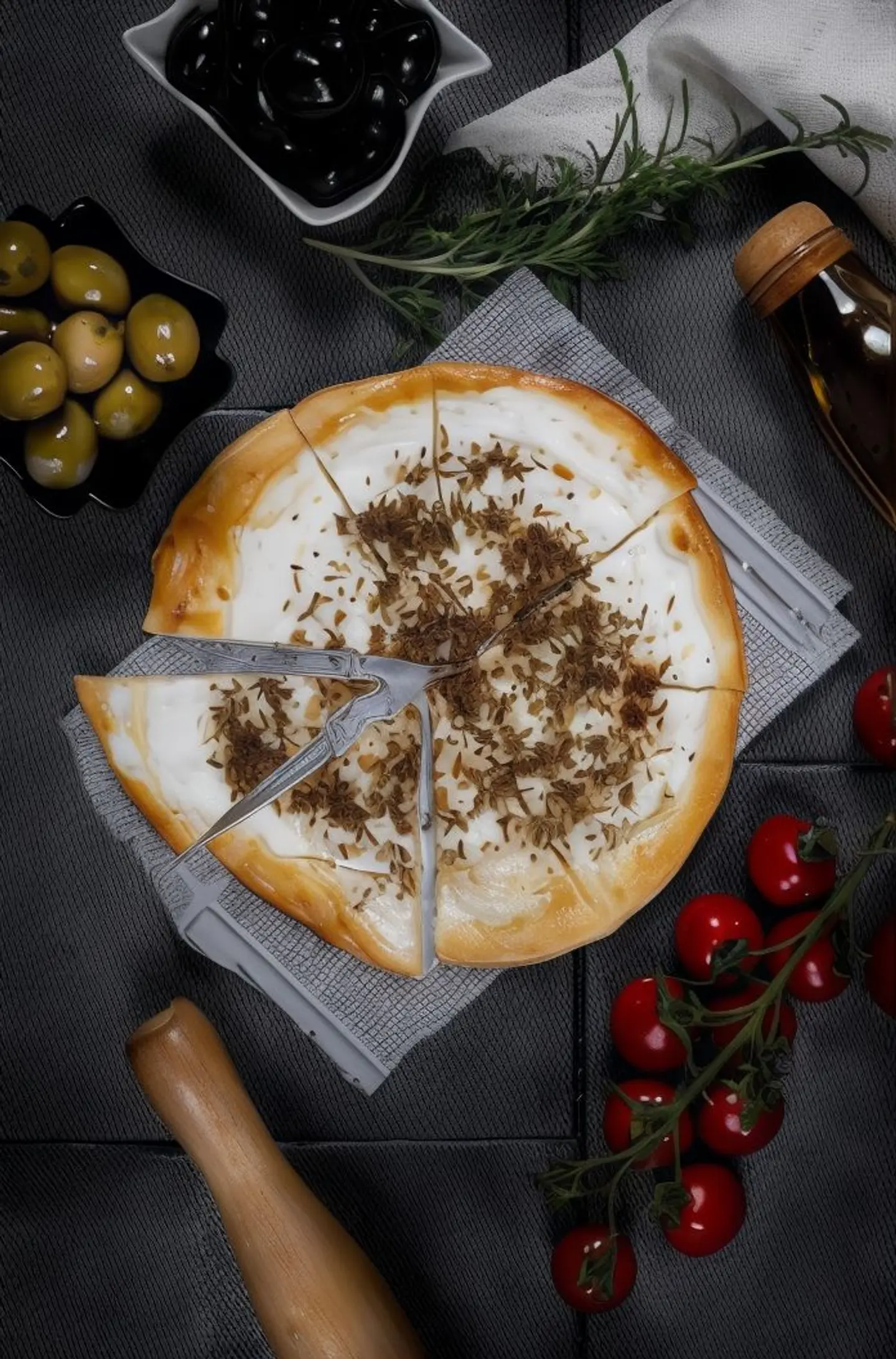 لبنة بالزعتر دائري