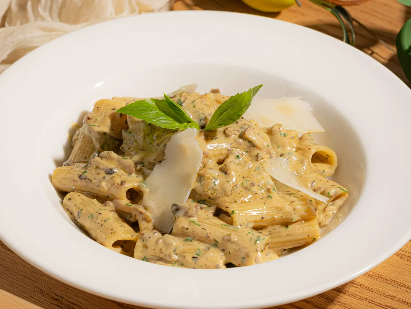 Rigatone Truffle Mushrooms