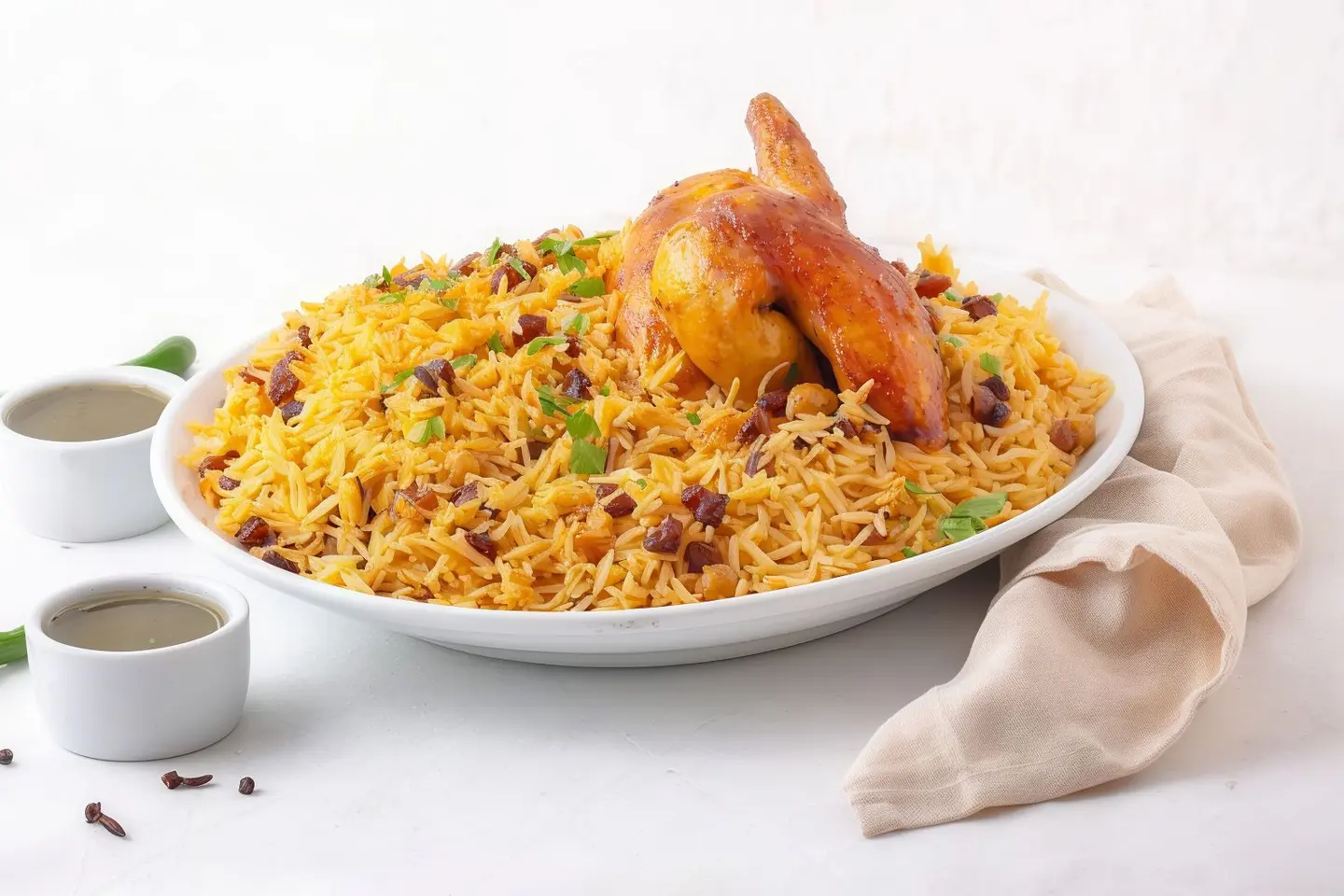 نص حبة دجاج شواية مع الرز