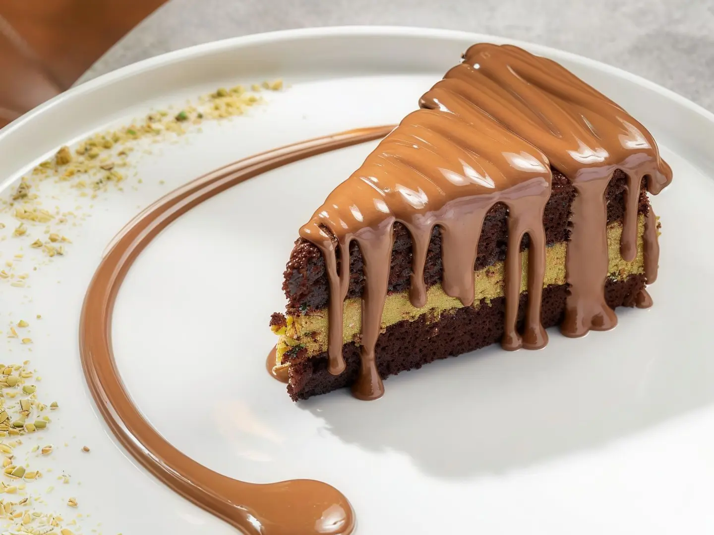 Chocolate Cake Kunafa&Pistachio