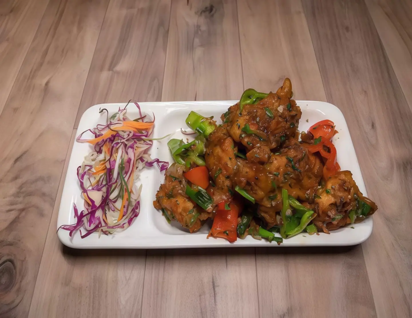 Fish Red And  Green Peppers