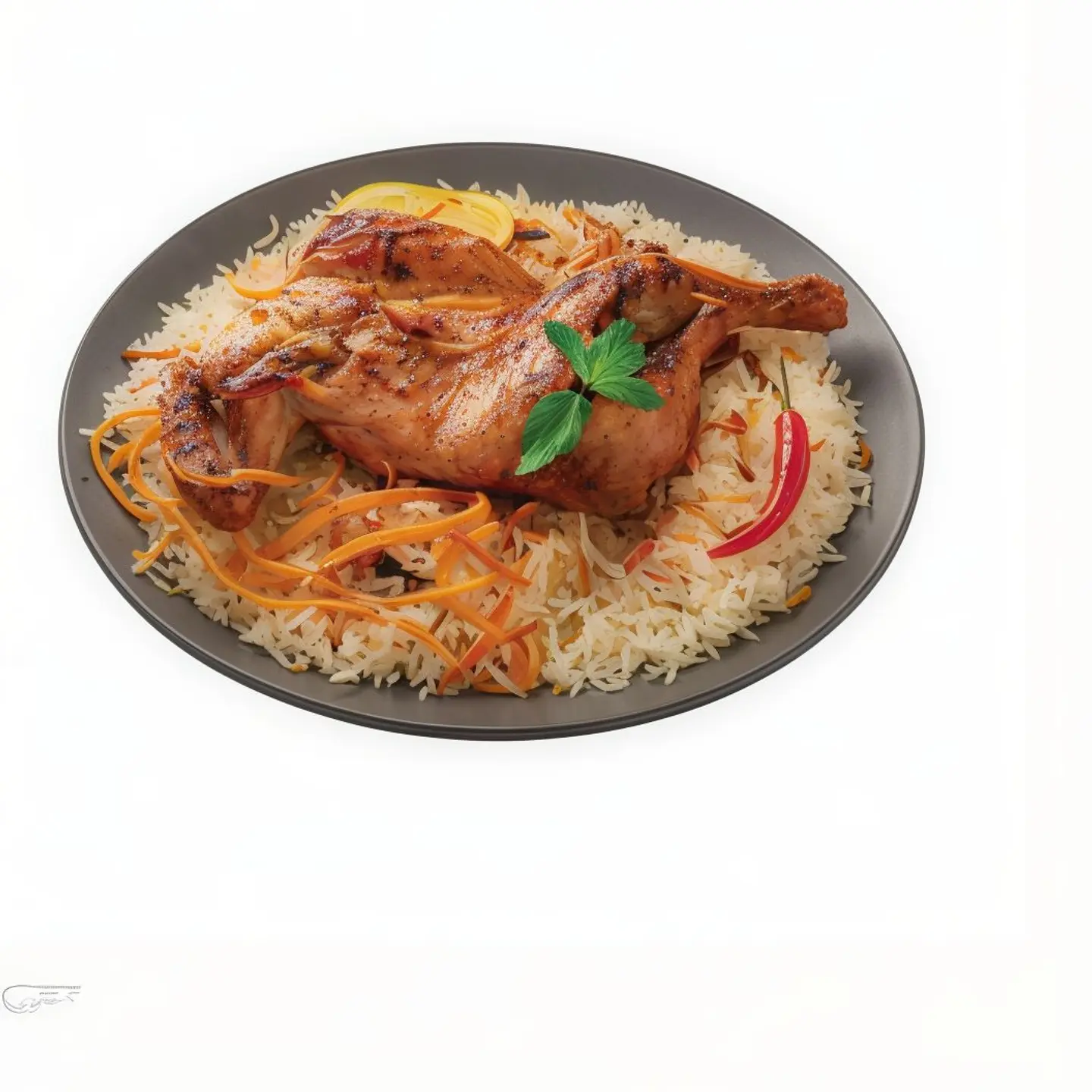 Half Chicken On Coal With 1 Pishawari Rice