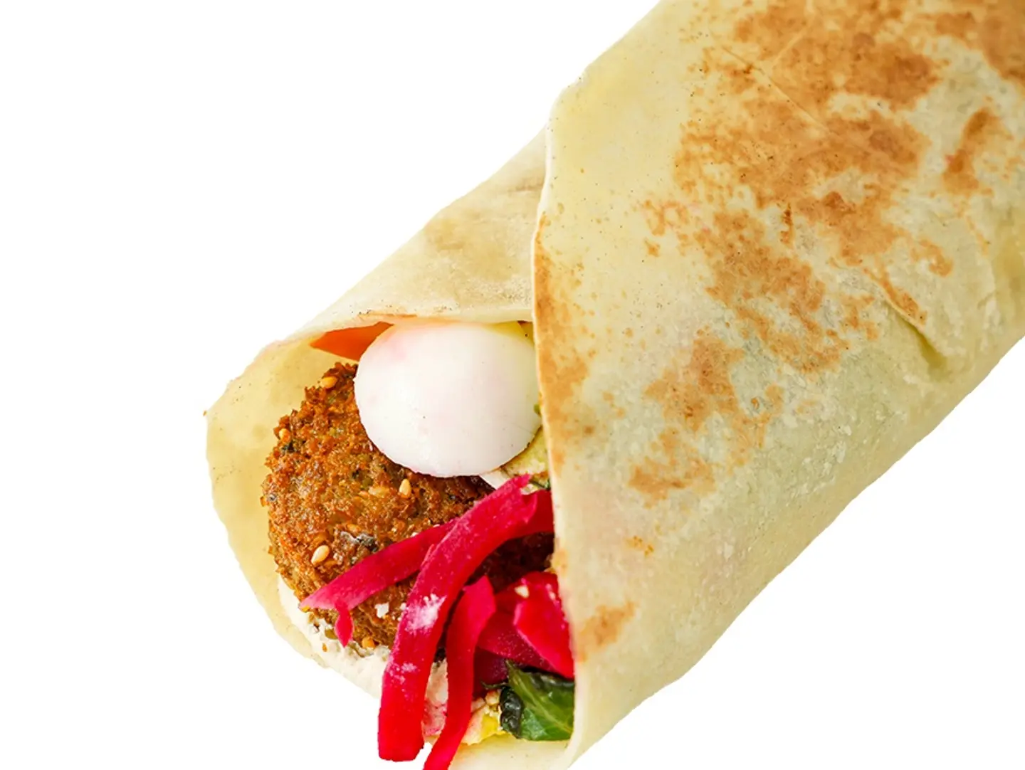 Falafel, Hummus, And Egg Sandwich