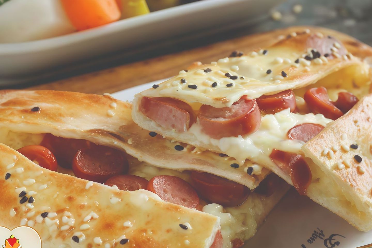 فطيرة بيض جبن و نقانق