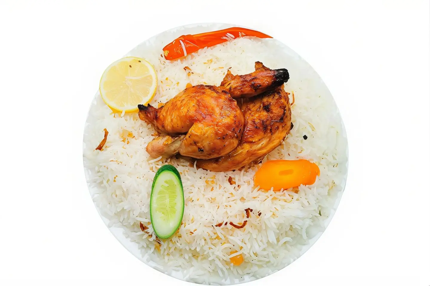 Half Grilled Chicken With Rice