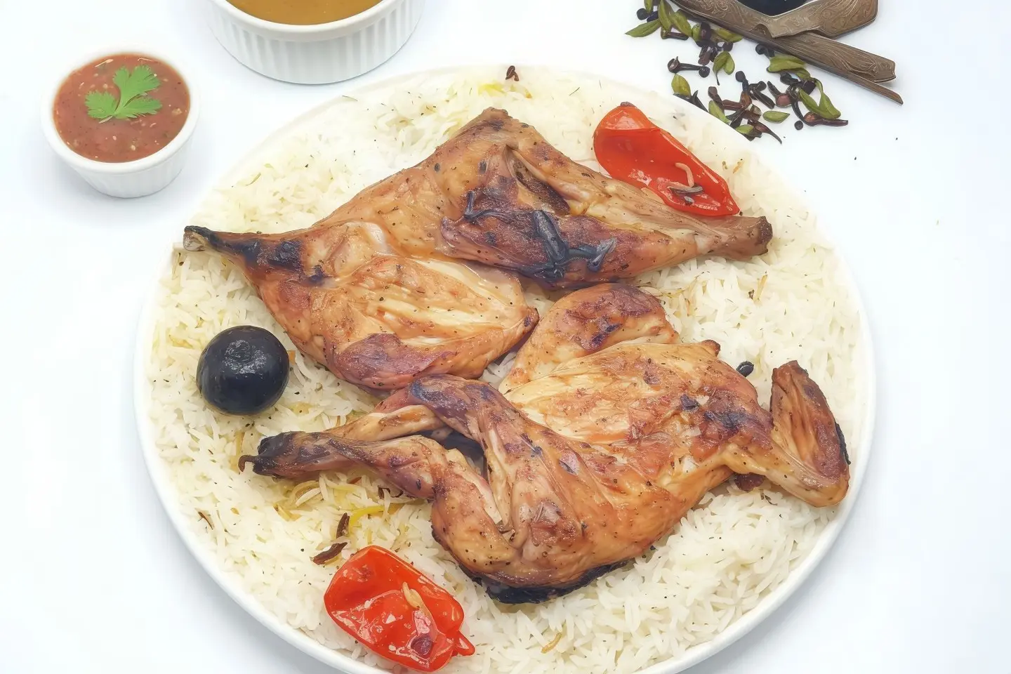 One Piece Of Madhbi Chicken With Rice
