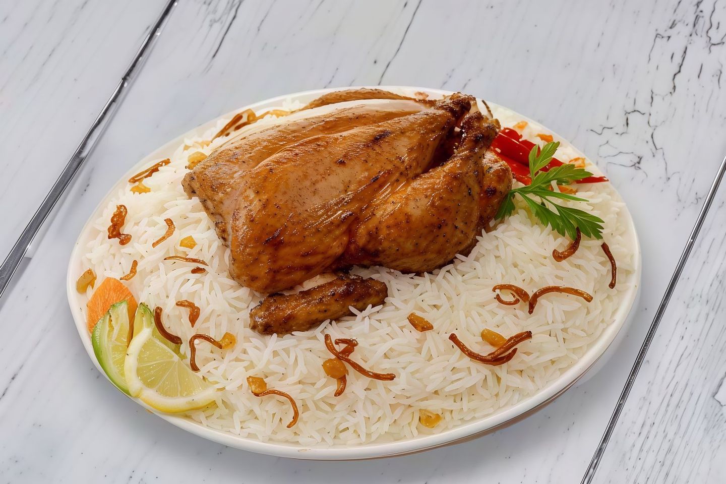 حبة دجاج شواية مع الأرز