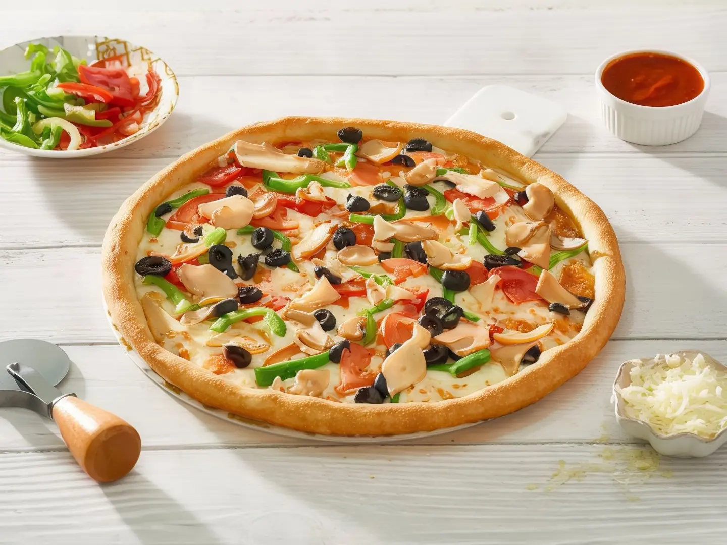 Mushroom And Vegetables Pizza