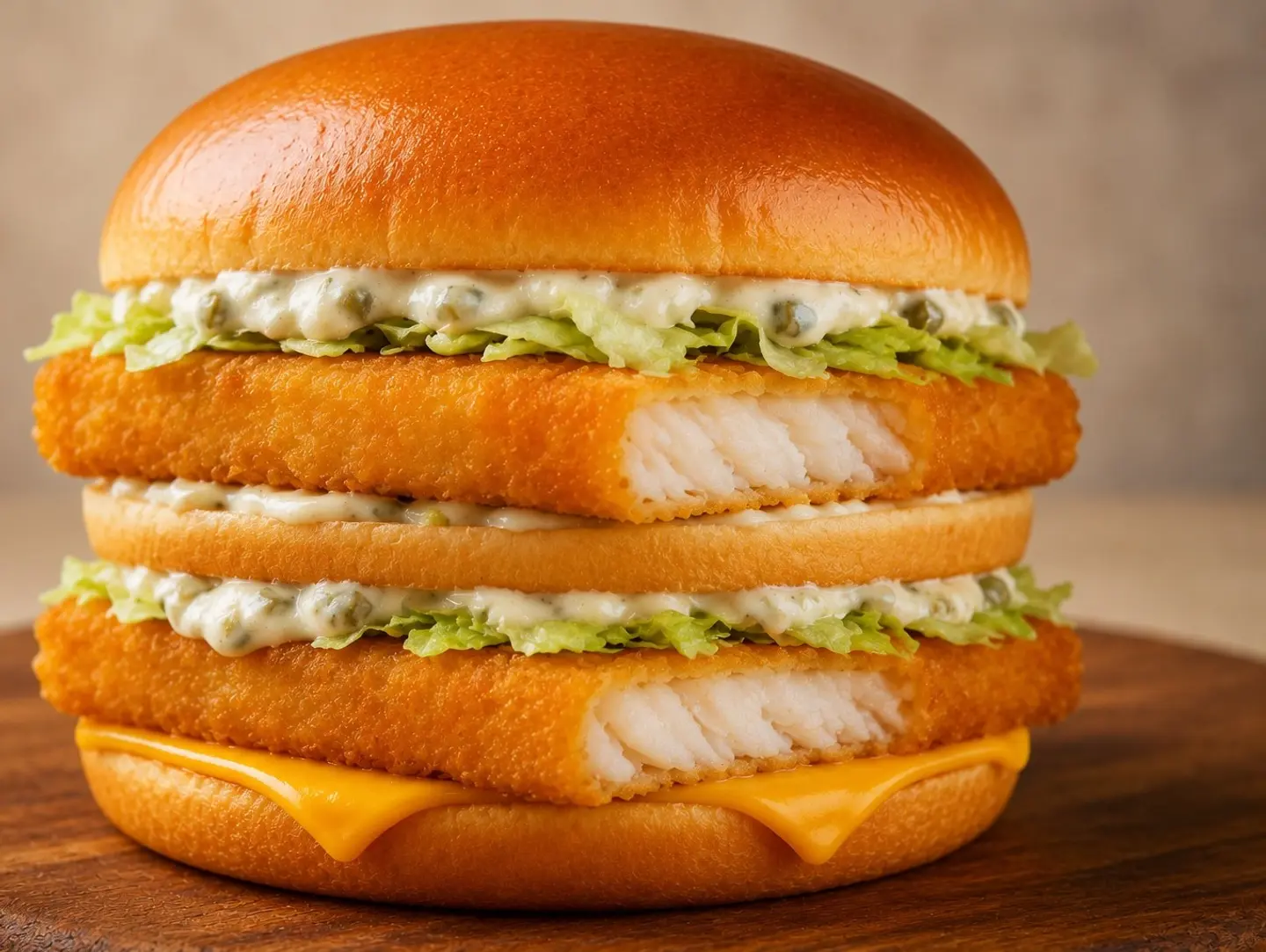 Double Fish Burger With Cheese