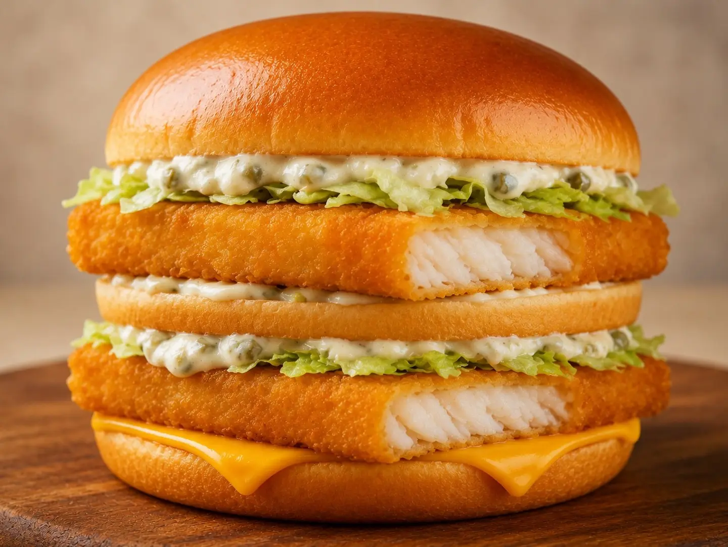 Double Fish Burger Meal With Cheese