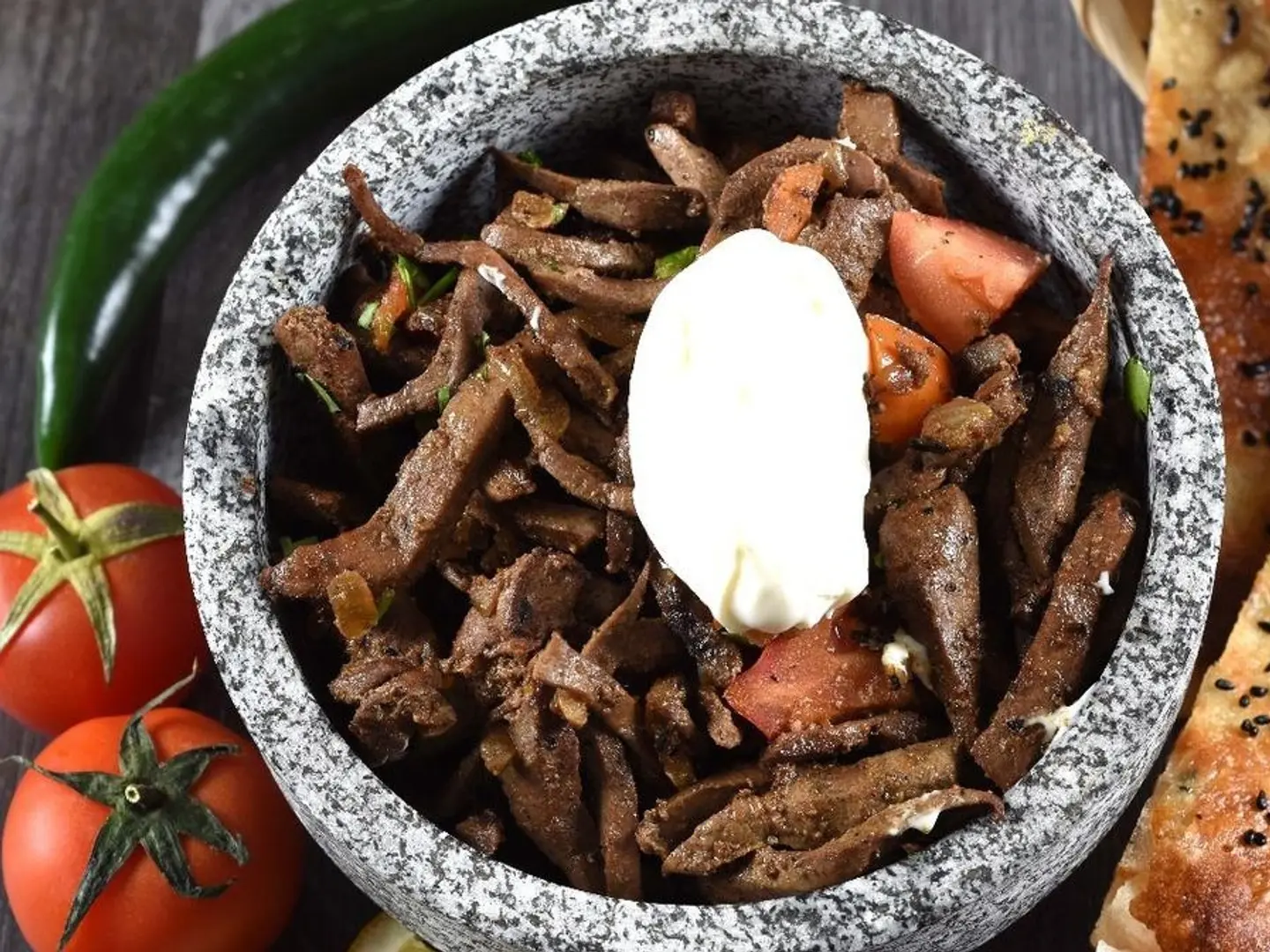 Fresh Lamb Liver Plate With Cheese