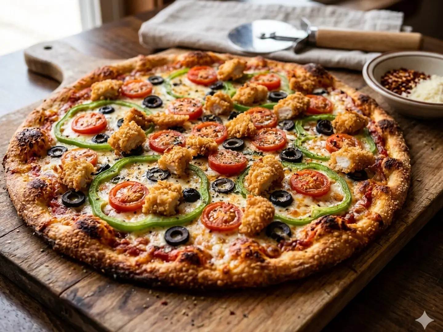 بيتزا دجاج كرسبي