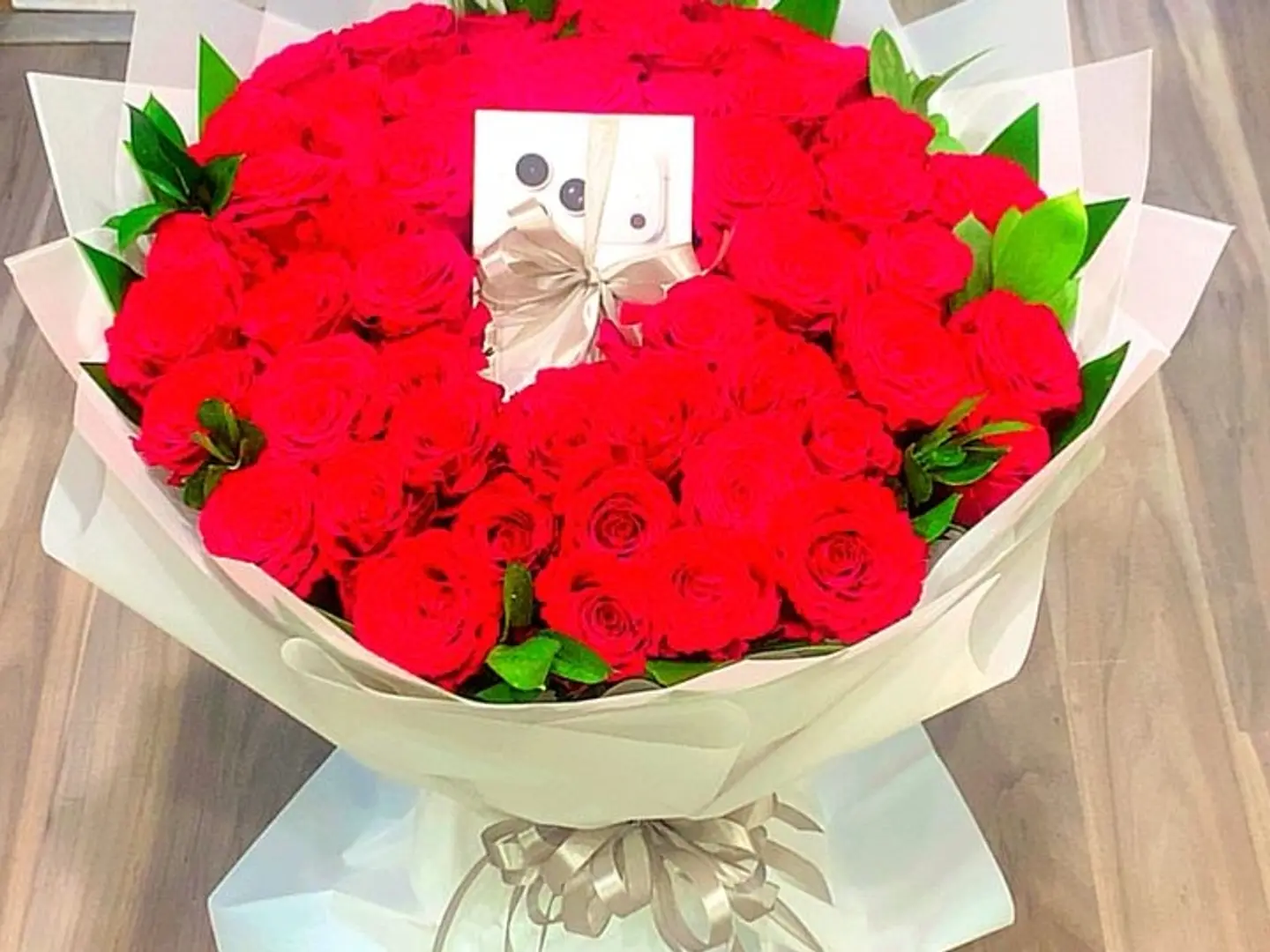 Red Bouquet With Luxurious Packaging