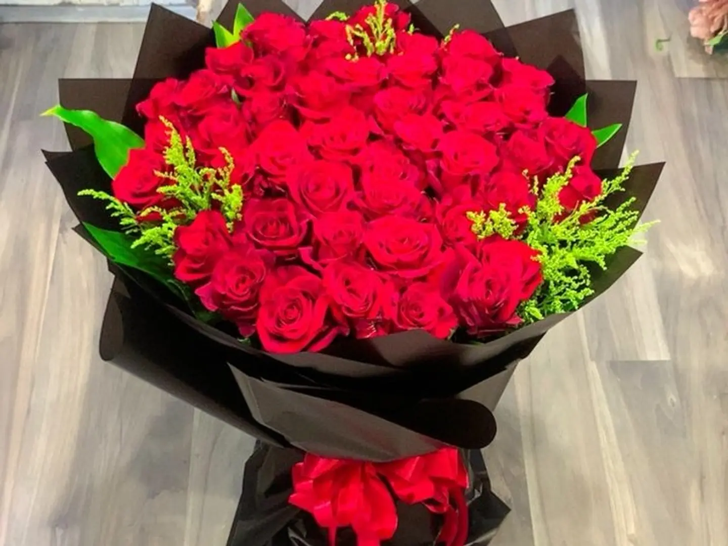 Red Bouquet With A Touch Of Classic