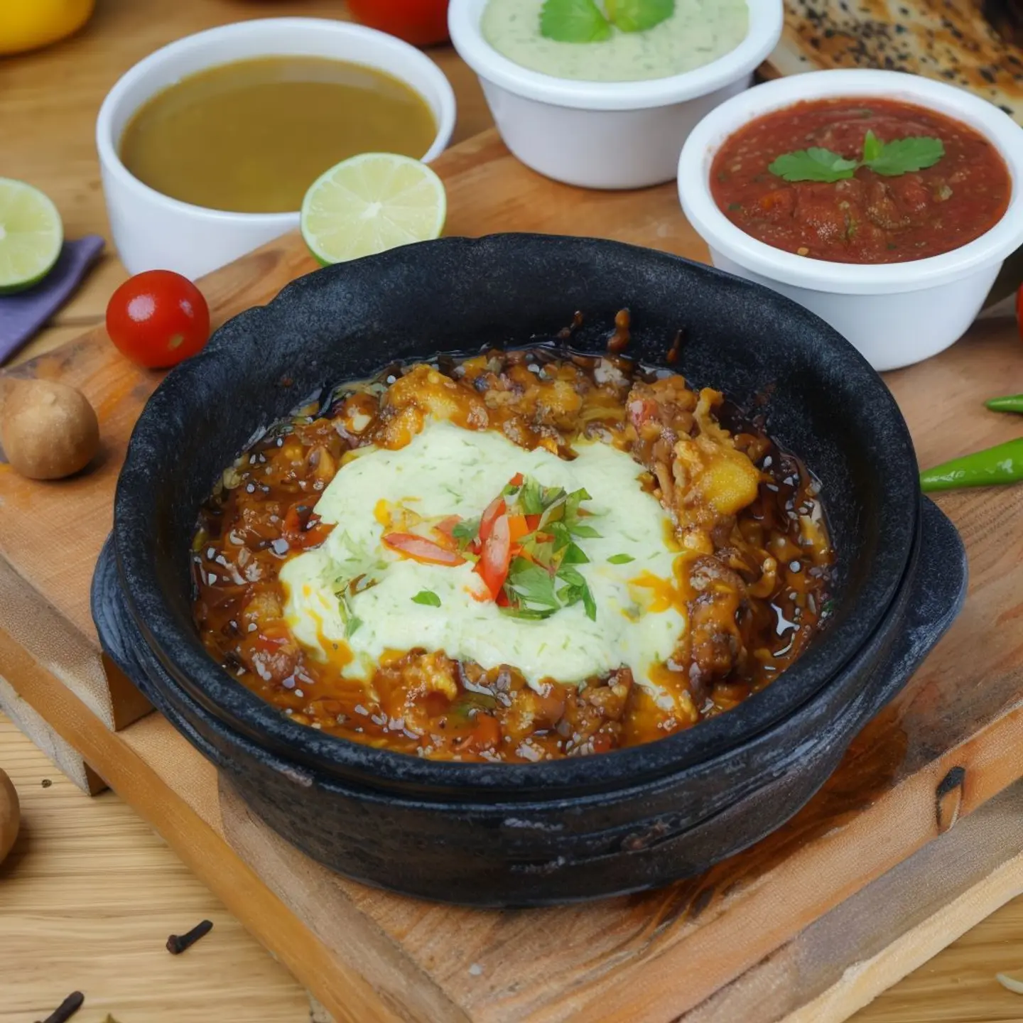 Meat Mgalgal With Hummus