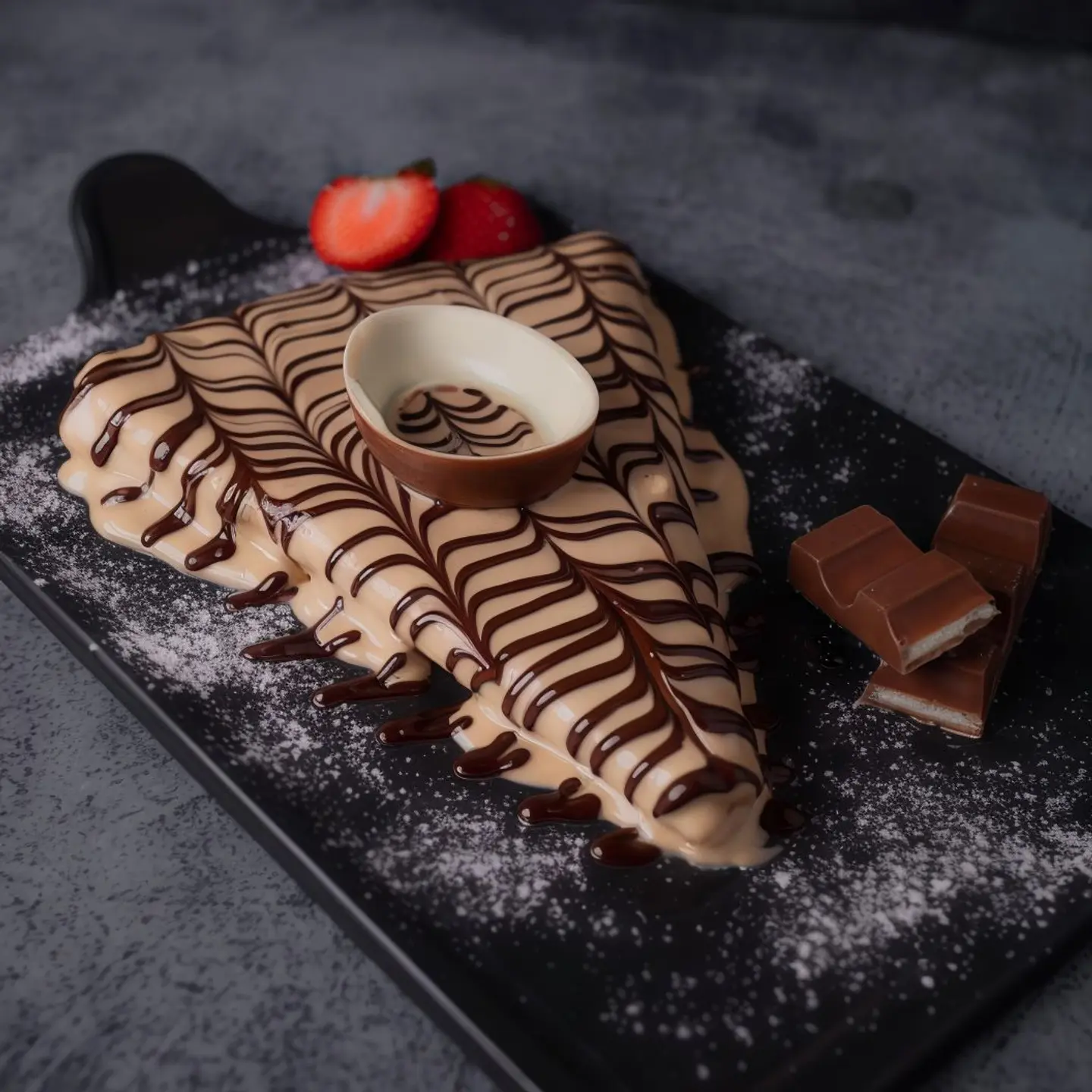 Mini Crepe With Kinder Sauce