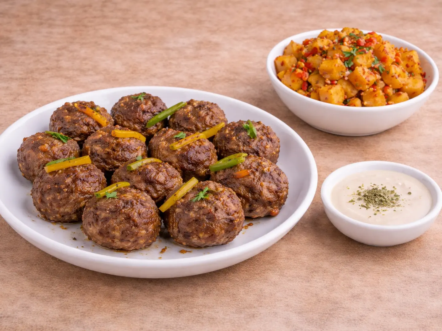 طبق كفتة طازجة