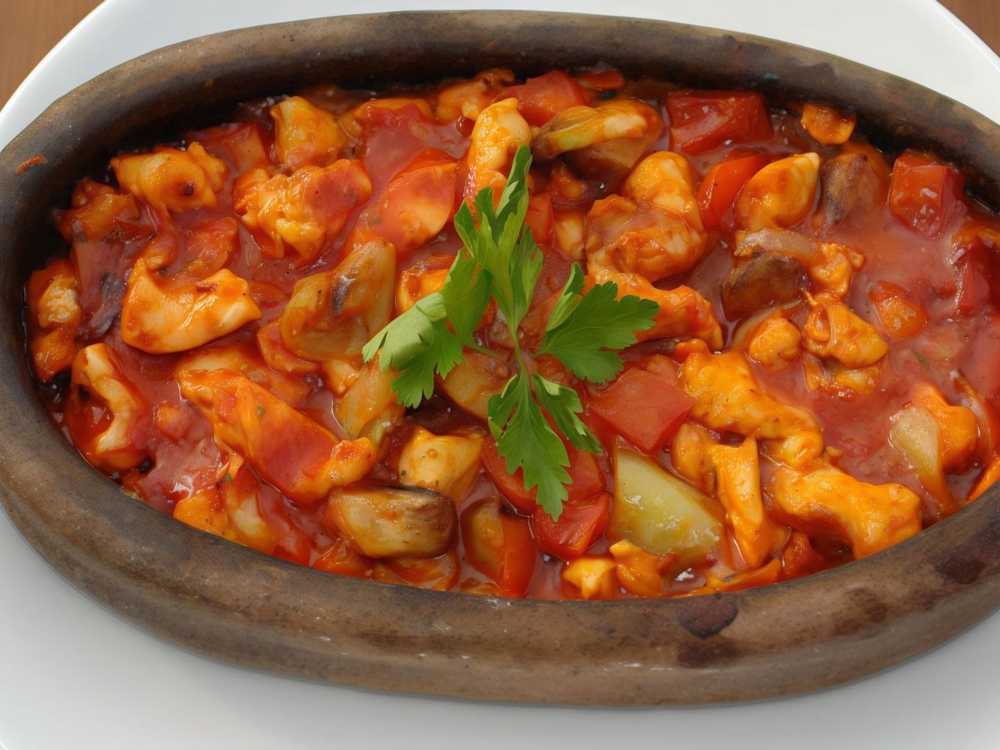 Chicken Awsal With Tomato And Cheese