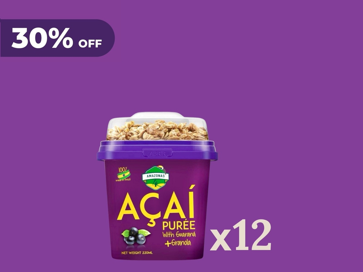 Acai Box With Granola (12 Pcs X 220 Ml)